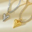 Fashion Silver Copper Inlaid Zircon Love Pendant Necklace (large)