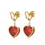 Fashion 9# Titanium Steel Diamond Love Earrings