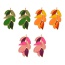 Fashion Orange Alloy Oil Dripping Leaf Earrings