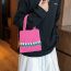 Fashion Pink Knitted Large Capacity Children's Shoulder Bag
