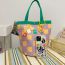 Fashion Yellow Polyester Printed Large Capacity Children's Shoulder Bag
