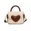 Fashion Brown Pu Love Flap Crossbody Bag
