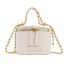 Fashion White Pu Diamond Large Capacity Crossbody Bag