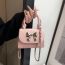 Fashion Pink Pu Bow Flap Crossbody Bag