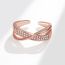 Fashion Rose Gold Copper And Diamond Cross Ring