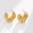 Fashion Gold Color Copper Irregular C-shaped Earrings