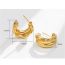 Fashion Gold Color Copper Irregular C-shaped Earrings