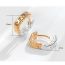Fashion Golden Color Copper Contrast Geometric Square Earrings
