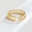 Fashion Gold Color Copper Inlaid Zirconium Double Circle Open Ring