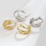 Fashion White Gold Metal Geometric C-shaped Earrings