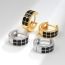 Fashion White Gold Copper Drip Oil Checkerboard Earrings