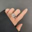 Fashion White Gold Copper Diamond Geometric Men's Ring