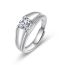 Fashion Platinum 3# Copper Diamond Geometric Men's Ring