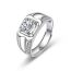 Fashion Platinum 7# Copper Diamond Geometric Men's Ring