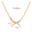 Fashion Gold Copper Bow Pendant Pearl Beads Lobster Clasp Necklace
