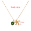 Fashion Gold Copper Inlaid Zircon Bow Oil Dripping Love Pendant Necklace