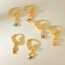 Fashion Golden 6 Copper Inlaid Zircon Princess Pendant Love Earrings