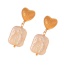 Fashion Gold Copper Love Pearl Pendant Earrings