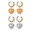Fashion Silver Titanium Steel Color Matching Heart Earrings