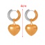 Fashion Silver Titanium Steel Color Matching Heart Earrings