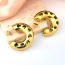 Fashion Gold Stainless Steel Hollow Love C-shaped Earrings