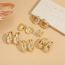 Fashion U-shaped Earrings Gold-plated Copper Geometric Earrings With Diamonds