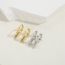 Fashion Green Zirconium (gold) Gold Plated Copper Zipper Earrings With Zirconium