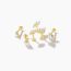 Fashion Single Golden #6 Silver Diamond Geometric Flat Head Thread Piercing Nail (single)
