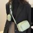 Fashion Green Pu Wide Shoulder Strap Large Capacity Crossbody Bag
