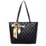 Fashion Black Large Capacity Rhombus Embroidery Shoulder Bag