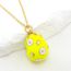 Fashion Pink Copper Dripping Oil Colored Egg Pattern Necklace