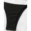 Fashion Black Three Piece Suit Polyester Tankini Swimsuit Bikini Mesh Pants Three-piece Set
