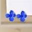 Fashion White Acrylic Painted Flower Earrings