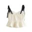 Fashion Off White Polyester Embroidered Strappy Halter Top