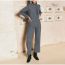 Fashion Plaid Polyester Checked Jumpsuit