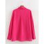 Fashion Rose Red Polyester Lapel Button-down Shirt