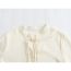 Fashion White Disc-button Jacquard Stand-collar Long-sleeve Shirt
