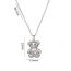 Fashion Little Bear White Diamond Titanium Steel Diamond Care Bear Necklace