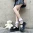 Fashion Lace Half Mesh Socks Black Lace Fishnet Mid-calf Socks