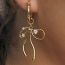 Fashion Pair Of Gold Earrings Copper Diamond Bow Earrings