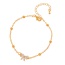 Fashion Golden 2 Copper Set Zircon Bow Pendant Bead Bracelet