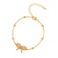 Fashion Golden 2 Copper Inlaid Zircon Shell Bow Pendant Bead Bracelet
