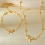 Fashion Golden 2 Copper Inlaid Zircon Shell Bow Pendant Bead Bracelet