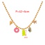 Fashion Gold Copper Inlaid Zircon Drop Oil Love Palm Bear Pendant Bead Necklace