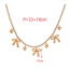 Fashion Golden 2 Copper Inlaid Zircon Bow Love Pendant Necklace