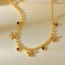 Fashion Gold Copper Inlaid Zircon Bow Love Pendant Bead Necklace