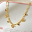Fashion Gold Copper Inlaid Zircon Bow Love Pendant Bead Necklace
