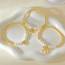 Fashion Golden 3 Copper Set Zirconia Bow Pendant Beaded Pearl Bracelet