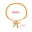 Fashion Golden 1 Copper Set Zirconia Bow Pendant Beaded Pearl Bracelet