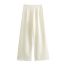 Fashion White Polyester Irregular Straight Trousers